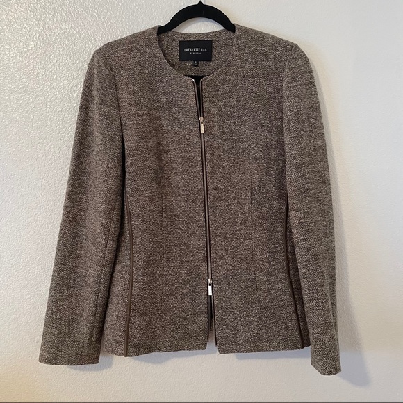 Lafayette 148 Brown Jacket 6 - Picture 1 of 10
